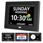 7 Inch Clock with Day and Date for Elderly Large Display Digital Clocks 12 Al...