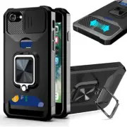 Case for iPhone 11/12/13 Pro Max, Armor with Slide Camera Cover&Ring Kick-Stand