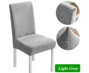 Chair Cover for Dining Room Stretch Jacquard Dining Chair Cover Slipcover Elastic Spandex Kitchen Chair Cover-Style1-Light Grey