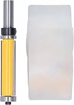 Flush Trim Router Bit, Template Trimming Bit Woodworking Milling Tool Top and Bottom Double Bearing Cutter Tool Edge Trim Finger Joint Router for Trimming Cutting (12mm handle)