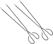 MERRYHAPY 2pcs Long Fireplace Tongs Camping Accessories Reacher Pits Log Tongs Outdoor Mini Barbecue Pit Mat City Bonfires Radiate Smores Stove Fan Fire Tongs for Big Hands Coal Tongs Iron