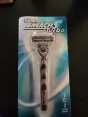 NIB Gillette Mach3 turbo razor handle with 1 cartridge - New Old Stock 2001