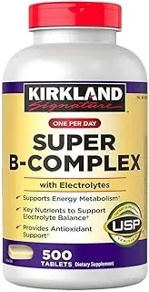 Kirkland Signature jFBCOA One Per Day Super B-Complex with Electrolytes, 500 Tablets (2 Pack)