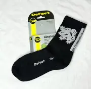 Lion of Flanders cycling socks Black/Silver- NEW Size S (Men 4.5-6.5 Women 6-8)