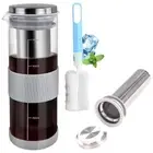 2X(Cold Brew Coffee Maker Jar Pitcher 800ML Stainless Steel with Cup4926