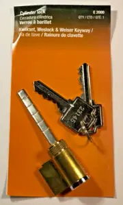 One cylinder lock with 2 keys and installation key and directions - Patio Door