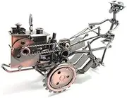 Desk Decoration Wrought Iron Tractor Metal Model Decoration Office Table Home Accessories Wine Cabinet Display Sun (Color : Gray)
