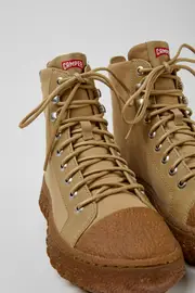 Ground MICHELIN Beige textile and leather ankle boots for women