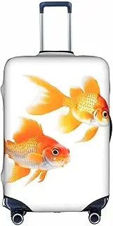 [HTTUP] Cute goldfishes Print Practical Elastic Washable Travel Luggage Cover with Concealed Zipper for Suitcases, White, Large
