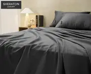 Sheraton Luxury 1000TC Cotton Rich Queen Bed Sheet Set Fossil in Queen Size
