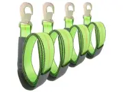 2" x 8' Wheel Lift Green Tie Down Strap with Snap Hook Sliding Sleeve (4 Pack)