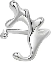 [OIDIMS] Irregular Liquid Statement Ring for Women Girls Unique Infinity Wedding Promise Open Wrap Finger Rings Middle Tail Adjustable Comfort Fit Extendable Fashion Band Personality Minimalist Jewelry Gift,