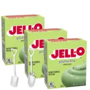 Jell-O Pudding 3.4oz Box(3-Pack) Mini Shovel Spoons (Pistachio)