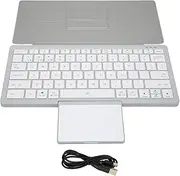 Tablet Keyboard Cases with Trackpad Detachable Wireless Bluetooth Keyboard Simultaneous Operation Mode Multifunction Tablet Case for Windows Android iOS Laptops (Silver)
