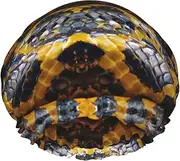 Yellow Snake Print Shower Cap For Women Men Reusable Lightweight Soft Bath Hair Cap With Elastic Band