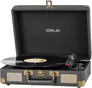 3 Speeds Record Player Vintage Portable Suitcase Turntable, Bluetooth Vinyl