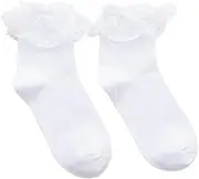 [WOFASHPURET] Elegant Breathable Lace Socks for Adults Elastic Comfortable Short Socks