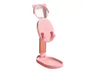 W35 2 In 1 Desktop Beauty Mirror Mobile Phone Stand Free Telescopic Folding Storage Rack Desktop Tablet Notebook Stand