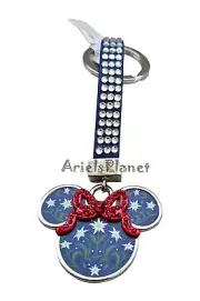 Disney Parks Germany Pavillion Minnie Mouse Ear Floral Keychain