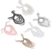 [ANDRESLAD] Floral Mantilla Lace Veil Triangle Scarf Shawl Mantilla Veil for Catholic Mass 6pcs Set