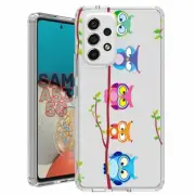 For Samsung Galaxy A23 5g A52 A53 TPU Case Cover+Glass(Owls branch)