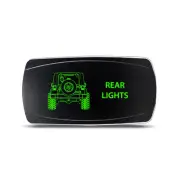 Rocker Switch for Jeep Wrangler JK Rear Lights Symbol - Horizontal - Green LED