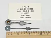 NOS VIGOR CM-1406 Spade Replacement Clock Hands Oblong Hole. For 6" Clock Dial