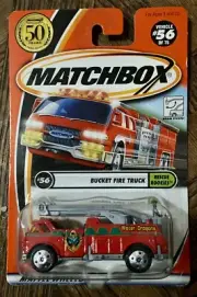2001 MATCHBOX RESCUE ROOKIES BUCKET FIRE TRUCK RED NIB