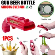 OZNALA 1PCS Gun Beer Bottle Opener Launcher Drinking Game Cap Plastic Shooter Fun Party Red