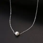 [SHMAZ] Stainless Steel Necklaces Multilayer Style Pearl "V" Simple Geometry Necklace For Women