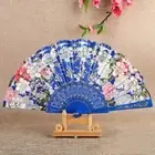 Handheld Embroidery Fan Retro Chinese Folding Fan Flower Lace Fan Summer