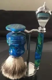 Custom Razor Handle/ Compatable With Jill-et/Badger Hair Brush W/ Stand High End