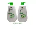 2 X DOVE REFRESHING BODY WASH WITH PUMP CUCUMBER & GREEN TEA CLEANSER 30.6 OZ.