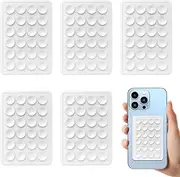 6Pcs Silicone Suction Phone Case Adhesive Mount, YEESON Sillicon Adhesive Phone Compatible with iPhone and Android, Anti-Slip Hands-Free Fidget Toy Mirror Shower Phone Holder for Videos (6PCS White)