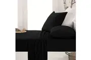 Ardor Micro Flannel Sheet Set Black Single
