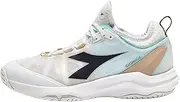 Diadora Women's Speed Blushield Fly 4+ All Ground Tennis Shoe (White/Blue, 6)
