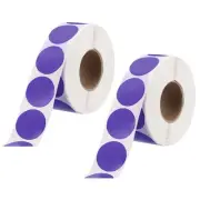 2Roll 2000pcs Color Dot Sticker 1" Blank Circle Coding Label Light Purple