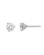 Certified Diamond Stud Earrings in 18K White Gold, 2.0 ct. t. w.