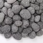 10Lbs Lava Rocks for Fire Pit, 1''-2'' Black Tumbled Natural Lava Stones, Smooth