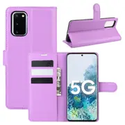 For Samsung Galaxy S20 FE 4G / 5g Case Lychee Folio Protective PU Leather Wallet Cover, Purple