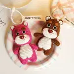 菲菲姐家手工編織DIY玩偶草莓熊包吊飾材料包自製鉤針禮物送閨蜜