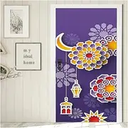 Door Stickers Bohemian Mandala Self-Adhesive Removable Door Stickers Boho Floral Wallpaper Exotic Ethnic Flower Decal(O,85x215cm)