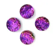four 6.5mm-7mm dichroic glass cabochon flat black beads for crafts RELEI