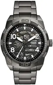 [FOSSIL] Men's Smoke Stainless Steel Bronson Analogue Watch, 48mm