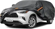Kayme 7 Layers SUV Car Cover Custom Fit for Toyota Highlander (2013-2024) Waterproof All Weather for Automobiles, Outdoor Full Cover Rain Sun UV Protection.Black