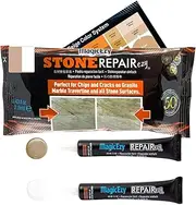 MagicEzy Stone Repair Ezy (Beige/White Kit): Stone Fix - Repair Chipped and Cracked Granite Tiles and Countertops Fast - Marble, Granite and Travertine Repair Kit - Super Strong