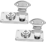 KALLORY 2pcs Suitcase Lock Hasp Luggage Catch Latch Briefcase Latch Hardware Toggle Hasp Lock Toolbox Suitcase Jewelry Box Silver