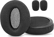 LX-3000 Ear Pads Upgrade Ear Cushions Mic Foam Kit Replacement Compatible with Microsoft Lifechat LX-3000 LX 3000 Headphones Fabric Earpads Black
