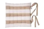 Alfresco Stripe Chair Pads, Set of 2 (Bleach Sand) - 40cm