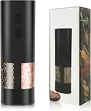 Electric Salt and Pepper Grinder Set, Adjustable Pepper Mill Shaker, Salt and Pepper Shaker, Double Container Design Electric Salt Grinder for Cooking